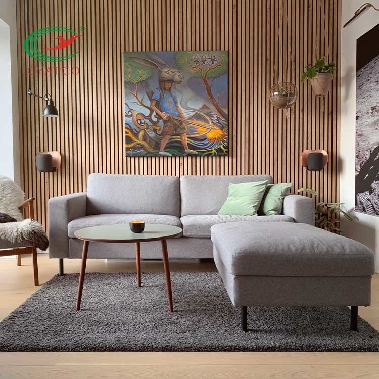 Practical Wood Soundproof Panels , MDF Acoustic Wood Slat Ceiling