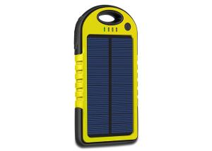 Quality Laser Logo Yellow Solar Powered Portable Charger 6000mAh Bettery Capacity wholesale