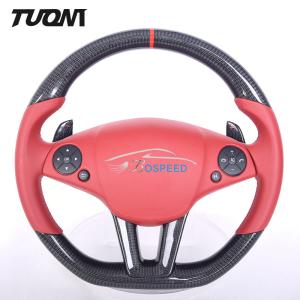 Quality SLS Mercedes Benz Steering Wheel Carbon Fiber Red Smooth Leather wholesale