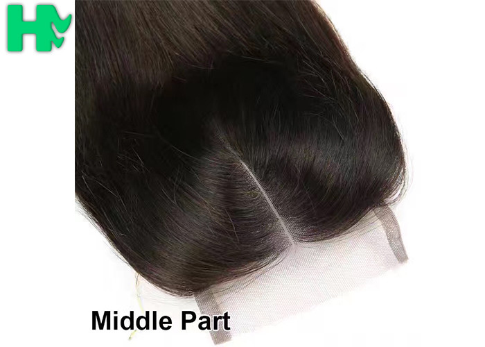 100% Human Hair Closure Size 4*4 Middle Part / Three Part / Free Part Lace Hair Closure