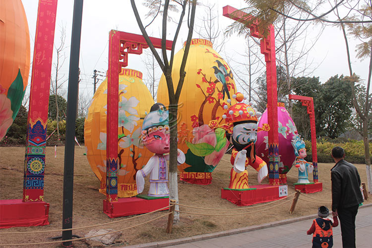 Hand Made Iron Frame Fabric Chinese Lanterns , Custom Chinese Lanterns