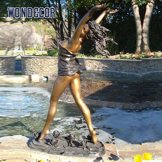 Customized Garden Decoration Life Size Bronze Dance Statue Of A Woman