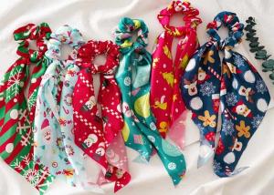 Quality Christmas seamless colorful festival collar-streamer hair accessories ladies scrunchie head wholesale wholesale