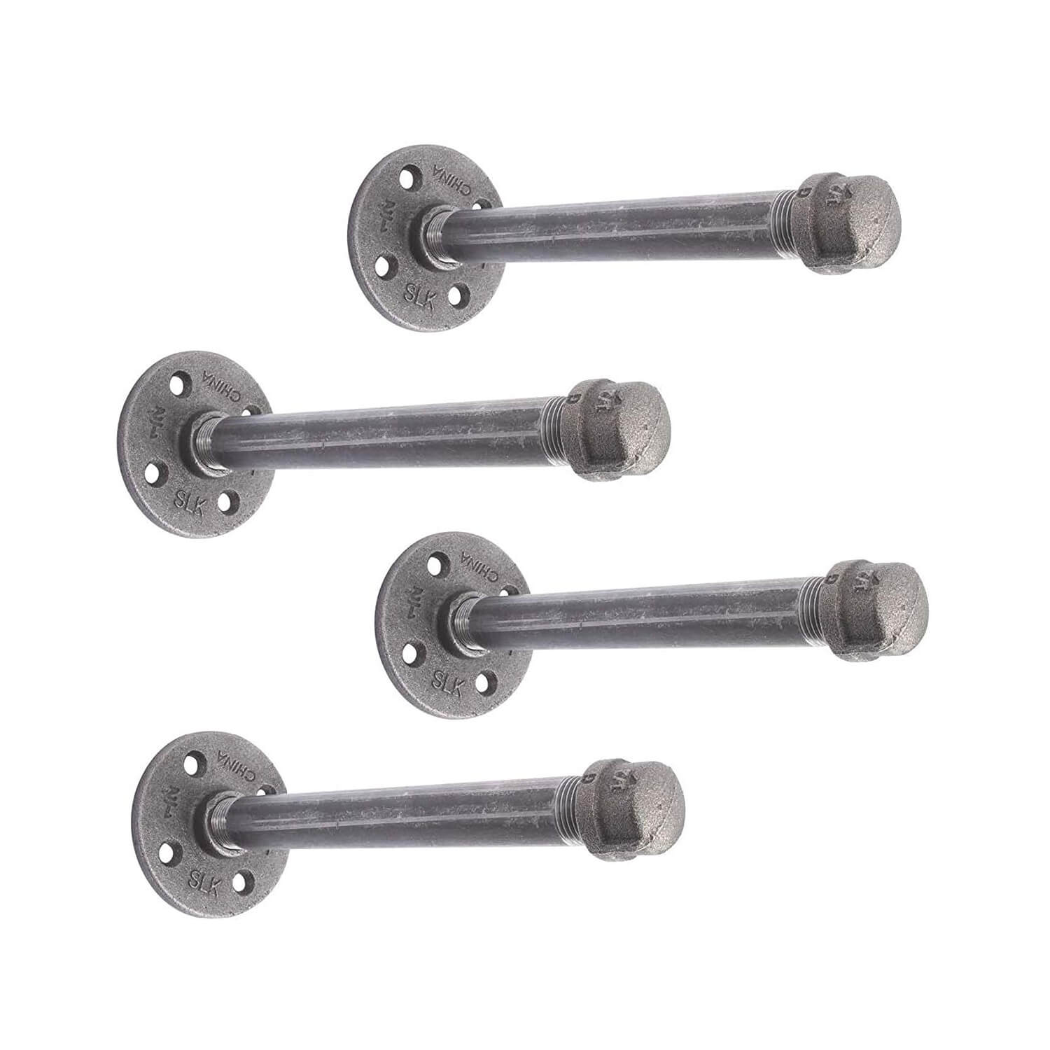 Black Plating Heavy Duty L-Shaped Wall Floating Shelf Bracket with 4mm/6mm Thickness