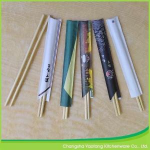 Quality 5.5*230 mm Round Restaurant Chop Sticks Disposable Bamboo With Printed Logo wholesale