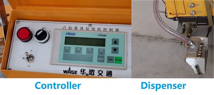 Battery Pushing Thermoplastic Convex Noice Line Road Marking Machine