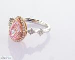 2.31ct Pear Cut Fancy Pink Lab Grown Diamond Halo Ring IGI Certified For Women