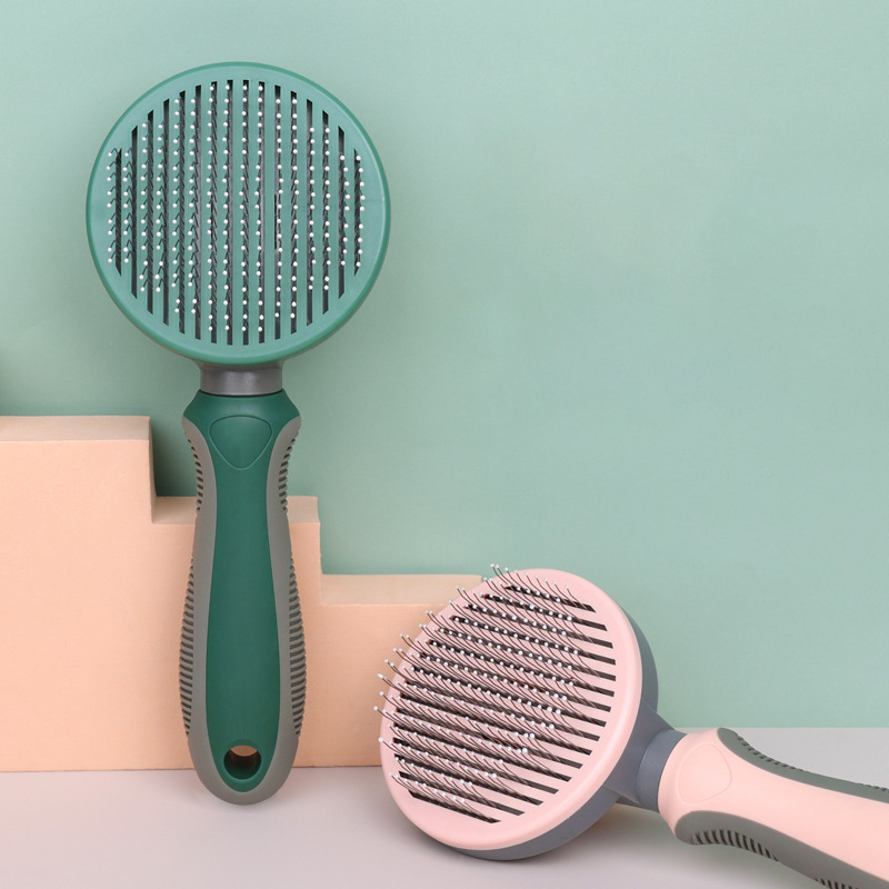 Portable Pet Hair Remover Brush Self Cleaning Slicker Comb Reusable Hair Cleaning