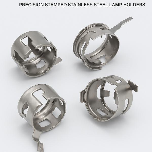 Metal Lamp Socket Retainer Clips – Precision Stamped Stainless Steel Lamp