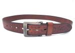 100-140cm Floral Mens Casual Western Leather Belts Square Alloy Buckle 38mm Wide