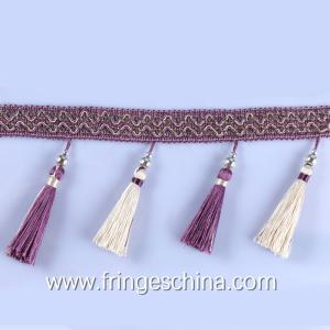 Quality Handmade fashionable chain beads lace tassels fringes for curtain/sofa/pillow decoration wholesale