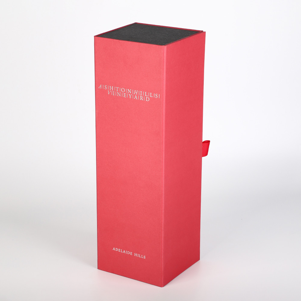 Collapsible One Piece Wine Bottle Gift Box Packaging For Weddings Anniversaries