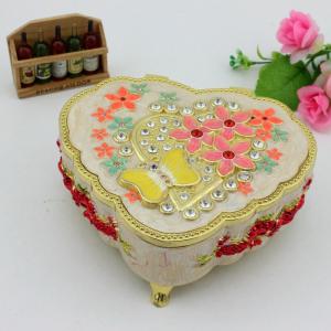 Quality Metal Enamel Music box Musical Jewelry Organizer Box for Valentine's Day Gift 2016 wholesale