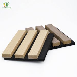 Quality Modern Fluted Slat Wall Panel Soundproof 3D Decorative Oak Acoustic Wood Wall Panels wholesale