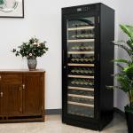 Intelligent Temperature-Controlled Multi-Tiered Black Wood Wine Cooler