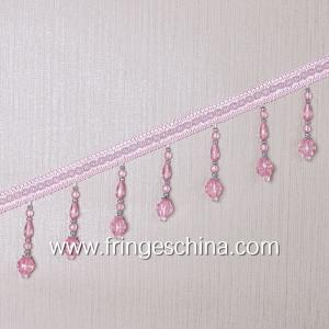 Quality Handmade fashionable chain beads lace tassels fringes for curtain/sofa/pillow decoration wholesale