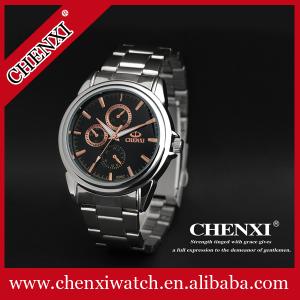 Quality Luxury Style Men's Watch Stainless Steel Strap 3 Dials for Decoration Rose Gold Watch Male Quartz Wrist Watch wholesale