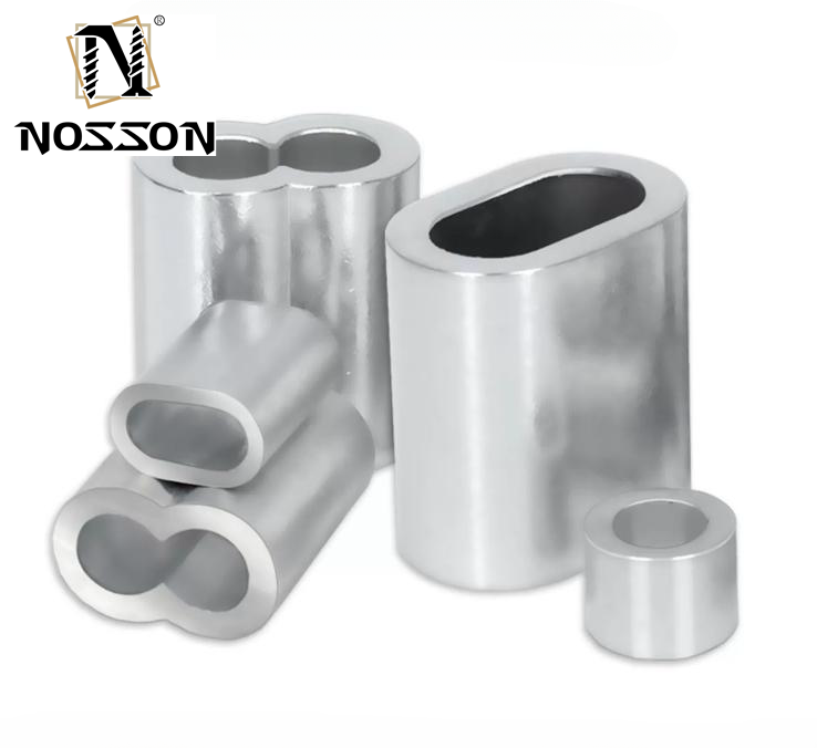 100bag Fishing Line Accessories In Tube Wire Connector Pipe Crimp Sleeves Connector oval Aluminum Crimps Sleeve for m10