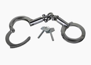 Quality Criminal Real Metal Handcuffs , Official Police Handcuffs With Reinforced Rib wholesale