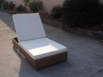Outdoor Rattan Material Chaise Lounge Daybed In Double,Cushion Cover With