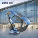 Modern Large Outdoor Metal Sculpture Stainless Steel Mirror Surrounding Circle