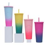 24oz Harvest Gradient Grid Cold Cup Tumbler Budget-Friendly