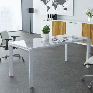 Quality H750mm Office Conference Table Metal Legs Glass Meeting Desk wholesale