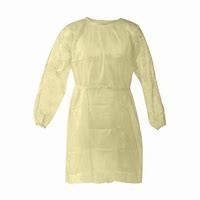 Quality Yellow Simple Long Sleeve Disposable Plastic Gowns Anti Blood Isolation Gowns wholesale