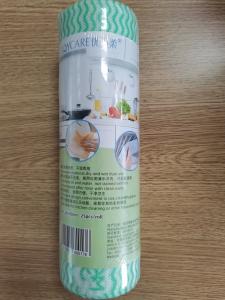 Quality Green Wave Stripe 50gsm Biodegradable Sponge Cloth 24x30cm wholesale