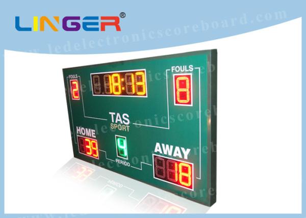 Wireless Basketball Scoreboard , Basketball Clock Timer Red / Yellow / Green