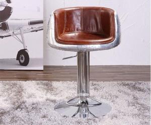 Quality Retro Vintage Leather Adjustable Height Aviator Industrial Swivel Bar Stools wholesale