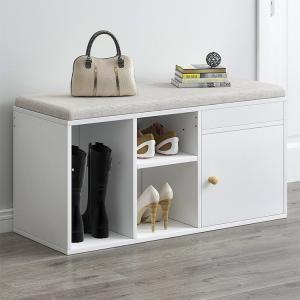 Quality FSC Wooden Shoe Rack Furniture Organizer Cabinet With Door And Soft Cushion wholesale