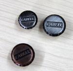 Zinc Alloy Custom Clothing Buttons Round Odd Font Black Oil For Garments