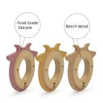 25cm LFGB Silicone Wood Teething Ring Brooklyn For Infants