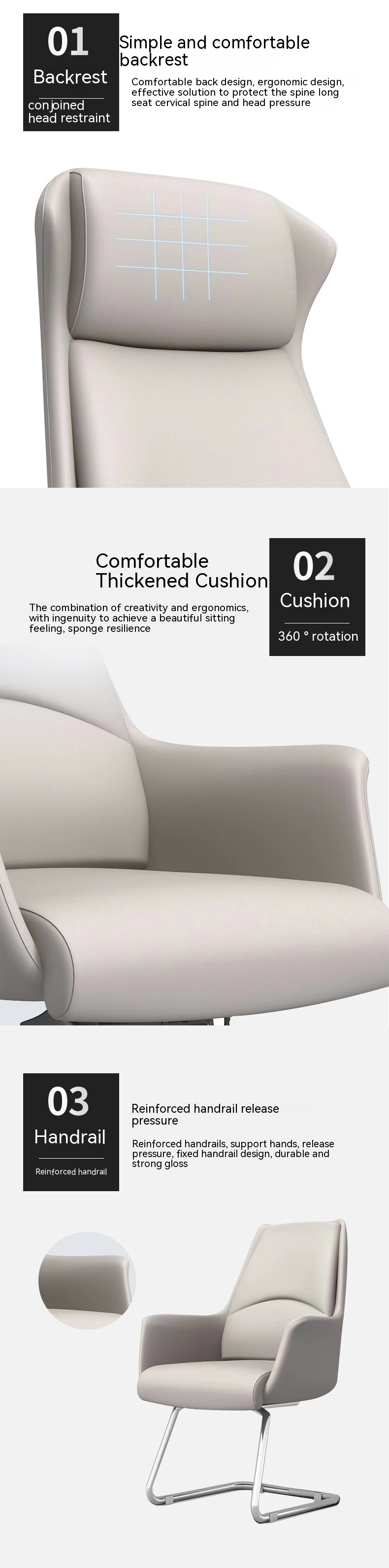 Modern Revolving Comfortable Sedentary Boss Chair with Adjustable Lifting Function