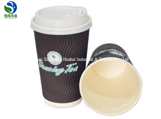 Degradable Ripple Coffee Cups Kraft Paper Ripple Hot Cups Environmentally