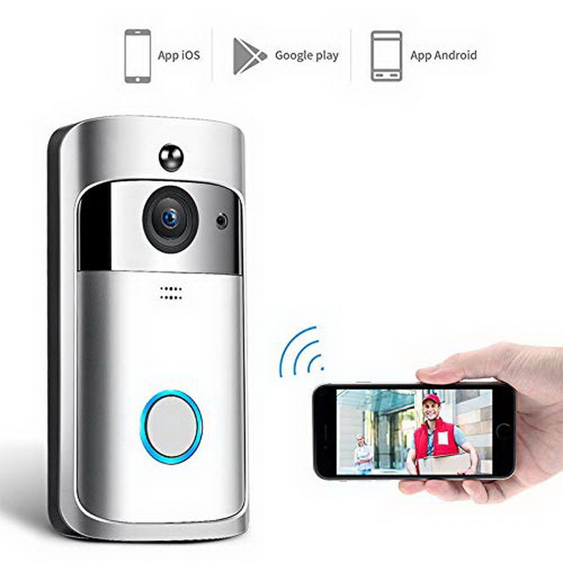 720P 15 Fps WIFI Video Doorbell Visual Recording Two Way Audio Doorbell