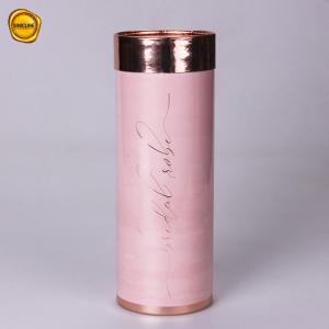 Quality Custom Logo Glossy Pink Cosmetic Packaging Paper Tube Cylinder Box For Makeup Products wholesale