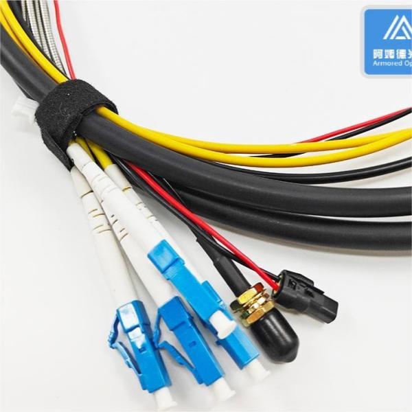 Optic Hybrid Cable Fiber And Power Cable 4 Cores SM G657A2 4pcs 0.17² 7.0mm