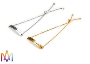 Quality 1mm Thickness Adjustable BoxChain Womens Engraved Bracelets wholesale