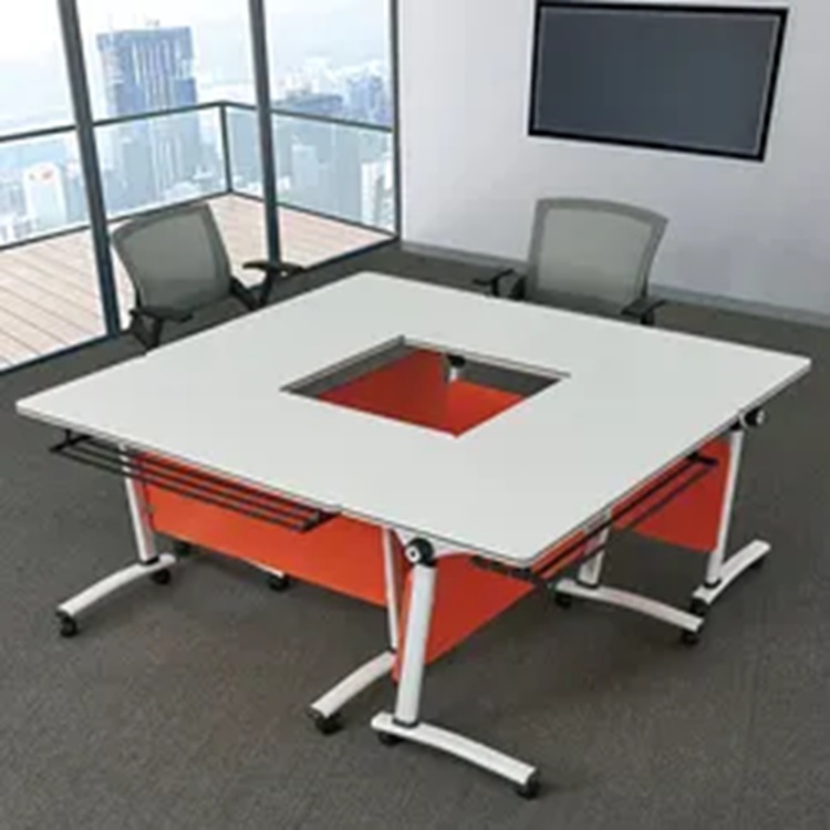 Foldable Conference Room Table Stand Workstation Desk with E1 MDF/MFC Melamine Board