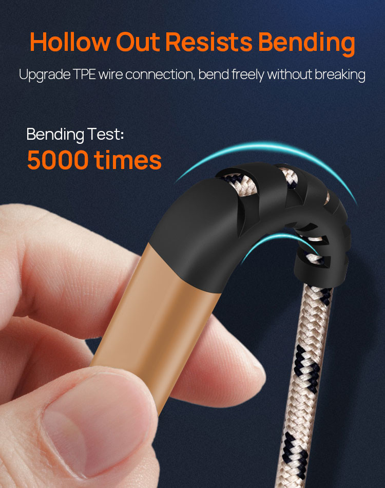 5A 100W USB 3.0 Fast Charging Cable Braided Charging Cable For Android