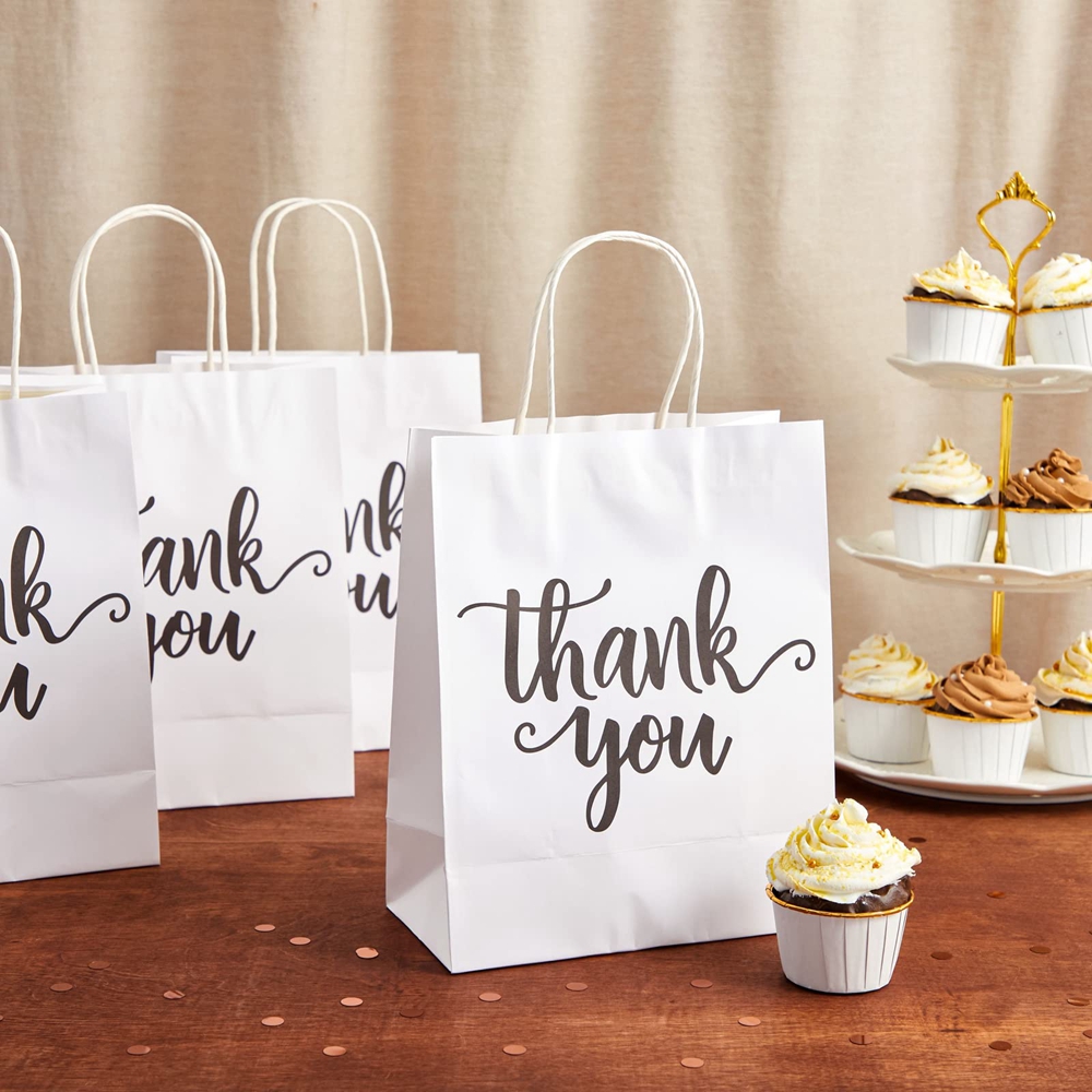 Kraft Paper Thank You Clothing Gift Jewelry Shopping Paper Bag for Business Shopping