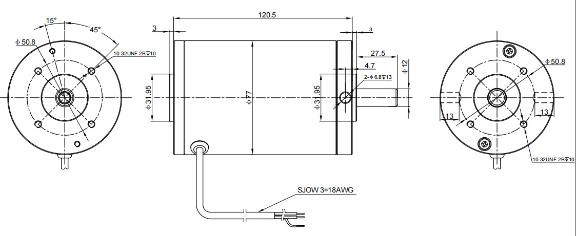 Diameter 77mm Automotive DC Motors Multi Poles Design In Linear Actuator D77
