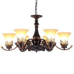 Quality Mexican wrought iron chandelier with Glass Lampshade for home Lighting Fixtures (WH-CI-106） wholesale