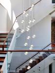LED square pendant lights hotel villa large spiral staircase chrome Diamond