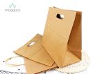 Brown Kraft Paper Lunch Bags , Greaseproof Paper Food Bags Natural Look