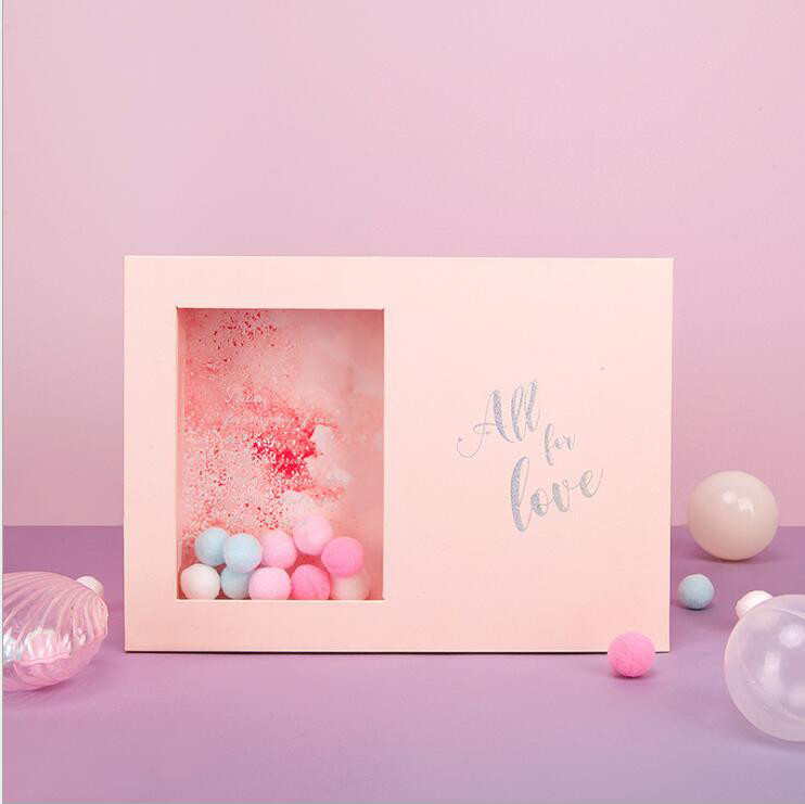 Pink Paperboard CMYK Recycled Paper Gift Boxes