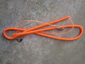 Quality Best metal clips on two ends long orange color long steel spring coil tool lanyard cords wholesale
