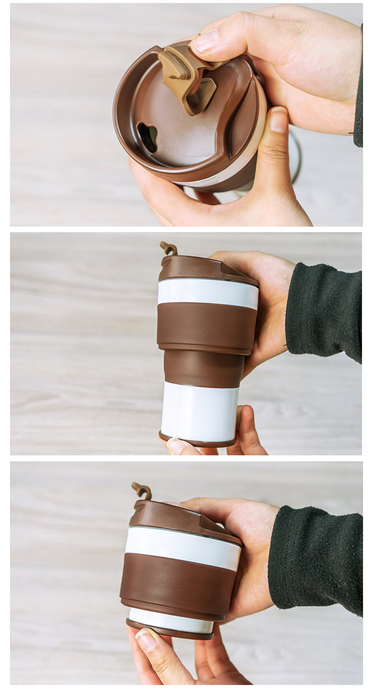 Lightweight 150g 400ML Collapsible Silicone Coffee Cup